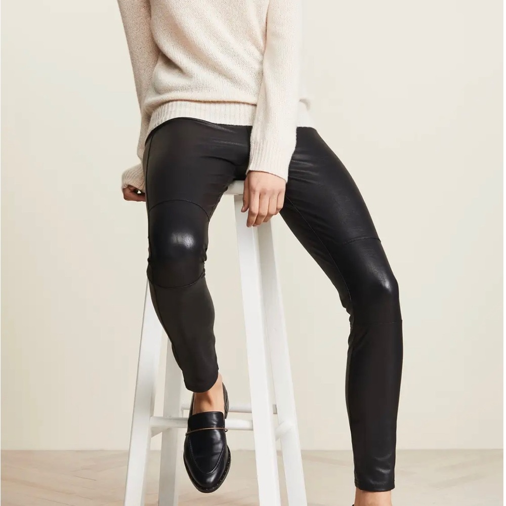 Black faux leather leggings